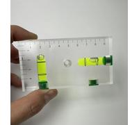 MoSundi Nivel de burbuja de bolsillo de 95 x 40 x 15 mm, nivel de burbuja transparente de doble escala de 90°/180° con tubo de burbujas verde y agujero central para RV, muebles, instalación de marcos