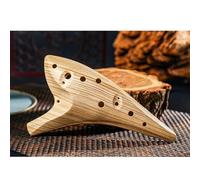 MoSundi Ocarina de resina de 12 agujeros en llave C alta con bolsa de transporte, folleto musical y correa para el cuello para principiantes, color blanco y marrón claro