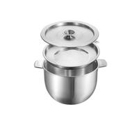 MoSundi Olla de acero inoxidable con tapa para filtro de aceite de sopa, depósito de manteca de cerdo, recipiente para almacenamiento de grasa de coco y aceite de oliva, 19 x 13/21 x 14/23,6 x 15 cm