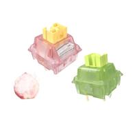 MoSundi Outemu V2/V3 - 70 interruptores lineales silenciosos prelubricados para teclados mecánicos compatibles con MX, 5 pines intercambiables en caliente, IP40 a prueba de polvo, verde lima/melocotón