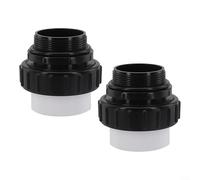 MoSundi Paquete de 2 adaptadores de unión MIP de 2 pulgadas x 2 pulgadas de PVC de alta temperatura, conector de bomba de piscina tensado a mano para Pentair y Series, blanco y negro (2 piezas)