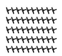 MoSundi Paquete de 50 accesorios de riego de púas de 4 mm para riego de jardín, conectores de tubo de goteo para sistemas de tuberías de polipropileno de baja presión, junta recta y juego en T