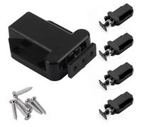 MoSundi Pestillo de cajón para puertas de armario, paquete de 4, negro, material ABS, mecanismo de liberación táctil, no requiere asas