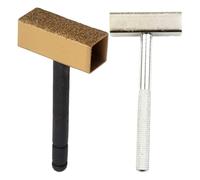 MoSundi Piedra de molienda, paquete de 2 cabezales recubiertos resistentes con mango moleteado para un agarre seguro, restaura y aplana los discos de molienda para carburo de silicio de corindón