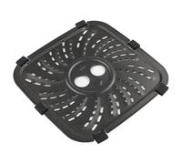 MoSundi Placa de parrilla para freidora de aire PowerXL Vortex Pro de 8 cuartos de galón, bandeja de acero al carbono con revestimiento antiadherente, incluye 6 pestañas de goma de 19,4 x 19,2 cm