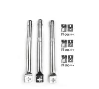 MoSundi Quemadores de tubo ajustables de acero inoxidable para barbacoa, 30-45 cm, 25,4 mm de diámetro, juego de 3, piezas de repuesto compatibles con varios modelos de parrilla de gas, color plateado