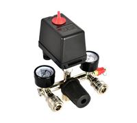 MoSundi Regulador de interruptor de presión del compresor de aire con manómetro, rango de control de 95-125 PSI, alivio ajustable de 30-120 PSI, rosca NPT de 1/2 pulgada, para bombas de aire de 220 V