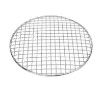 MoSundi Rejilla redonda de acero inoxidable, red de barbacoa resistente a la corrosión para camping, cocina al aire libre y uso doméstico, parrilla de malla para barbacoa (25 cm)