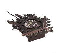 MoSundi Reloj de pared vintage hecho a mano con números romanos para decoración del hogar, funciona con pilas