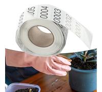 MoSundi Rollo de etiquetas numeradas para plantas, 1000 pegatinas prenumeradas consecutivas de 40 x 20 mm para inventario, organización, etiquetado, etiquetas de papel blanco