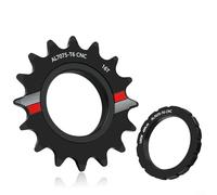 MoSundi Rueda de inercia de bicicleta de engranaje fijo de una sola velocidad con bloqueo, engranaje de aleación de aluminio 7075 mecanizado CNC para un compromiso suave, componente de ciclismo ligero