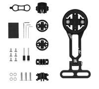 MoSundi Soporte de aleación de aluminio para bicicleta, GPS y reloj, soporte de extensión multifunción con visión centrada, diseño ligero, compatible con la mayoría de marcas, color negro