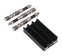 MoSundi Soporte de brocas para destornilladores de impacto y taladros, goma de silicona con construcción de metal, compatible con puntas de destornillador de 25 mm/50 mm/65 mm, opción de paquete de 3