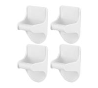 MoSundi Soporte de pared para botellas de aerosol, paquete de 4, colgador de botellas adhesivo fuerte para gabinete de cocina y baño, soporta hasta 5 libras, no requiere herramientas, color blanco