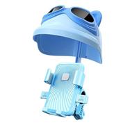 MoSundi Soporte para teléfono de motocicleta, impermeable y parasol, rotación ajustable de 360 grados, para la mayoría de motocicletas y scooters eléctricos, fábrica rosa - azul