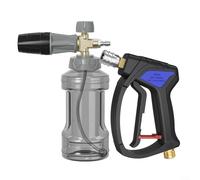 MoSundi Spray de presión de 4000 PSI para lavadora con olla de espuma de cobre puro de 1000 ml, kit de mango de lanza de limpieza de alta presión para coche, patio, entrada y jardín (juego de 3)