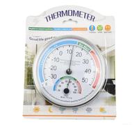 MoSundi Termómetro analógico higrómetro para clima interior, medidor de temperatura y humedad con escala fácil de leer, ABS blanco para laboratorio de oficina en casa
