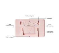 MoSundi Termómetro digital medidor de humedad con pantalla LCD para monitoreo de temperatura y humedad en interiores, higrómetro de plástico con formato de hora de 12/24 horas, blanco y rojo