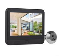 MoSundi Timbre de video inteligente WiFi con pantalla de 4.3 pulgadas, 1080P, visor de puerta, cámara digital de mirilla de visión nocturna para agujeros de puerta de 14-30 mm (negro)