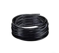 MoSundi Tubo distribuidor en blanco de manguera de riego por goteo, línea de riego de PVC flexible, para sistema de goteo agrícola de invernadero de jardín, rollo de tubo negro cortable (60 m)
