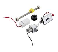 MoSundi Válvula automática de descarga de inodoro con sensor infrarrojo, CC 6 V, distancia de detección ajustable de 30 a 100 cm, para orinal e inodoro, plateado + negro B