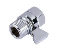 MoSundi Válvula de cierre de control rápido de latón macizo para cabezal de ducha, ahorro de agua, acabado cromado pulido, conector G1/2, color plateado