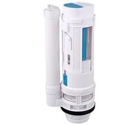 MoSundi Válvula de descarga doble de plástico ABS para tanque de inodoro dividido, reemplazo de ahorro de agua con volumen de descarga ajustable, blanco (altura 18,5-29 cm) dividido 25 cm