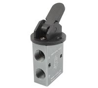 MoSundi Válvula mecánica neumática de 2 posiciones y 3 vías S3HL-08 1 4PT Construcción manual de aluminio para control de piloto y cilindro