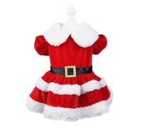 MoSundi Vestido de Navidad para perro, color rojo, terciopelo de poliéster, para razas pequeñas, compatible con Pomerania, Bichon Schnauzer maltés para Pinscher en miniatura, Fox Terrier Scottish