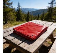MoSundi VEVOR - Cortina de vinilo ignífugo de 6 x 6 pies con protección UV nivel 6 para protección, protector colgante portátil para garaje y color rojo