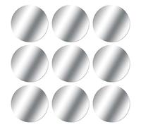 MOSUO 9 Piezas Láminas Metálicas (9 Redondas) Muy Finas Placas Metálicas Adhesivo para Iman Coche Movil/Soporte Movil Coche Iman y Otros Productos de Imán - Plata