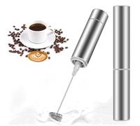 MOSUO Espumador de Leche Eléctrico, USB Recargable Batidor de leche de Acero Inoxidable con Cabezal Doble/Simple y Batidor de Globo, Mini Batidora para Huevos Cafe Latte Cappuccino (Frother-Silver)