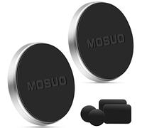 MOSUO Soporte magnético universal para teléfono de coche, 2 unidades, con 4 placas de metal para iPhone, Huawei, Samsung y todos los teléfonos inteligentes, GPS-plateado