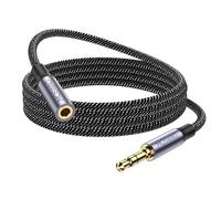 MOSWAG 10M Cable de extensión de Audio de 3,5 mm Adaptador estéreo Macho a Hembra Cable de Nailon Trenzado Compatible con radios de Coche, teléfonos Inteligentes, Auriculares,Reproductores Multimedia