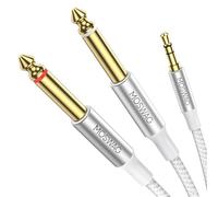 MOSWAG 3,5 mm 1/8 "TRS-Stecker auf 2X 6,35 mm 1/4" TS-Stecker Mono-Stereo-Y-Splitterkabel 10M-kompatibel für Heimstereosysteme, Laptop, Verst?rker, Audiorecorder-Mixer, MP3 usw