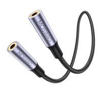 MOSWAG 3.5 mm Conector Auxiliar Madre - Madre, Conector de Enchufe de Acoplamiento estereofónico extendido de Cuatro Polos trrs para computadoras portátiles, escritorios, computadoras