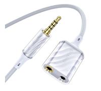 MOSWAG 3.5mm Splitter, Auricular Mic Splitter, TRRS Auricular Stereo Compatible con Portátiles, Ordenadores de Sobremesa, PC, PS5, PS4