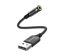 MOSWAG Adaptador de Audio con Tarjeta de Sonido Externa USB-A a convertidor estéreo Auxiliar de 3,5 mm Compatible con Auriculares, PC, computadora portátil, Linux, Escritorio, PS4