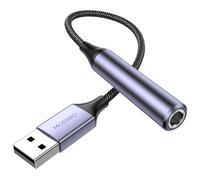 MOSWAG Adaptador de Audio con Tarjeta de Sonido Externa USB A a convertidor estéreo Auxiliar de 6,35mm Compatibles con Computadoras portátiles, Computadoras, Amplificadores, Auriculares de 6,35mm