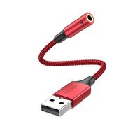MOSWAG Adaptador de Audio USB a 3,5 mm, Tarjeta de Sonido Externa USB-A a Adaptador convertidor estéreo Auxiliar de 3,5 mm Compatible con Auriculares, PC, computadora portátil, Linux, Escritorio, PS4
