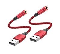 MOSWAG Adaptador de Audio USB de 20 cm a Conector para Auriculares de 3,5 mm, Soporte para Conector de Auriculares TRRS de 4 Pines USB de 3,5 mm, Tarjeta de Sonido estéreo Externa para PC,PS4,Mac,etc