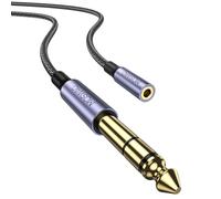 MOSWAG Adaptador de Toma de Auriculares de 1/4 a 3.5 mm Toma de 3M 1/8 a Enchufe de 1/4 Cable de extensión de 3.5 a 6.35 para mezcladores de Guitarra, amplificadores de Piano, parlantes y más