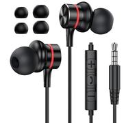 MOSWAG Auriculares con Cable, Auriculares con Microfono, Auriculare de Reducción de Ruido de 3,5 mm. (1PACK)