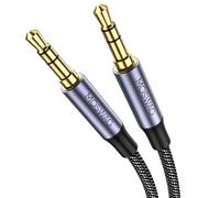 MOSWAG Cable Audio Jack 3.5mm Macho Macho, HiFi Estéreo Nylon Trenzado 3M | Cable Auxiliar Mini Jack con 24K Conector Chapado en Oro, Ideal para Auriculares, iPhone, Altavoces, Tabletas, TV, MP3, PC