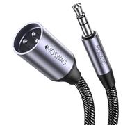MOSWAG Cable de 3,5 mm a XLR, Desequilibrar el cable dorado del micrófono TRS a XLR Compatible con, Teléfono móvil, Computadora portátil, Altavoces, Mezcladores, Tabletas, Micrófonos, Amplificadores