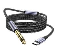 MOSWAG Cable de audio estéreo USB C a 1/4 TRS macho, cable adaptador auxiliar USB C a 6,35 mm 1/4 DAC con grabación para Samsung Galaxy Note 10+/S20+, auriculares y cine en casa (3M)