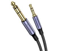 MOSWAG Cable de auriculares de 6,35 mm a 3,5 mm, adaptador de auriculares TRS de 1/4 a 1/8, carcasa de aleación de audio estéreo y trenza de nailon Compatible con guitarra, piano, amplificadores