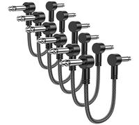 MOSWAG Cable de Conexión para Guitarra de, Cable de Instrumento de Pedal de Efecto de, Enchufe Recto de 15CM, Compatible con Guitar pedals, Amplifier, Mixing console (Pack de 6)