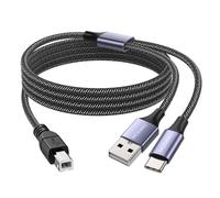 MOSWAG Cable de impresora USB 2en1 10M con cable USB C a MIDI Cable de impresora, cable USB MIDI USB C a USB B Cable MIDI, cable, compatible con instrumentos musicales, teclado MIDI, micrófono USB