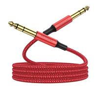 MOSWAG Cable Instrumento 6.35mm TRS,HiFi Estéreo Audio 1/4 Pulgadas Macho 6.3 Jack, Cord 6.35 para Guitarra Eléctrica,Amplificador Amp,Altavoz,Bajo,Teclado,Mezclador